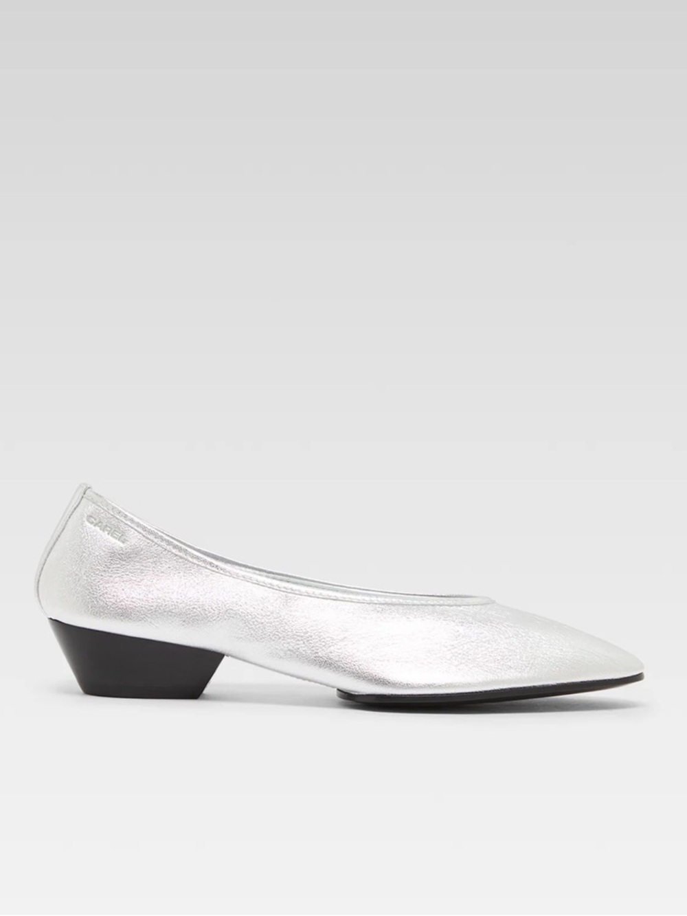 Carel Paris Metallic Silver Low Heel Ballet Flat